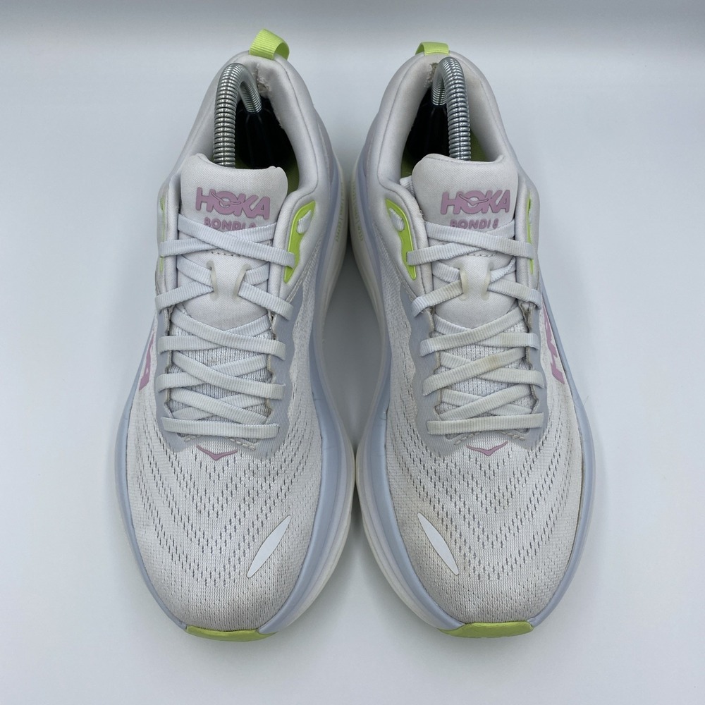 Hoka One One Bondi 8 Running Shoes Womens 9.5B Sea Ice Pink Twilight Max Cushion - Picture 4 of 8